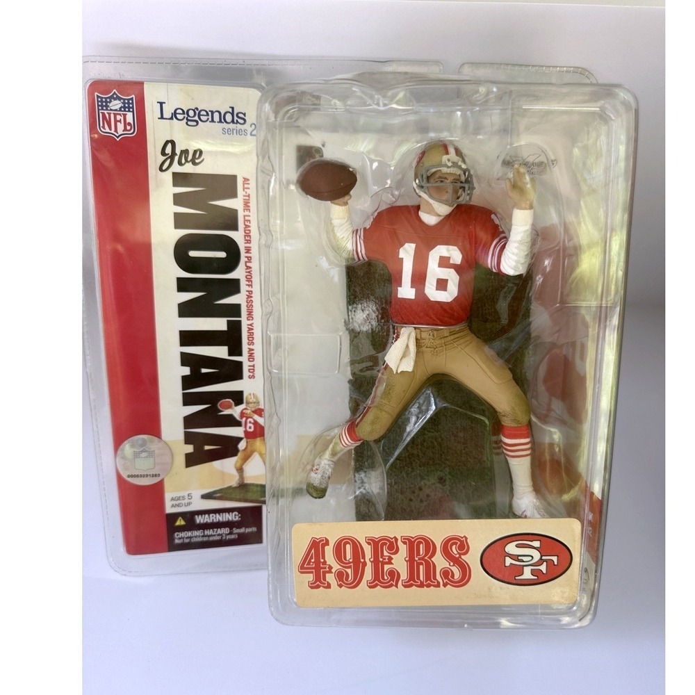 2006 MCFARLANE NFL LEGENDS SAN FRANCISCO 49ERS JOE MONTANA ACTION FIGURE RED
